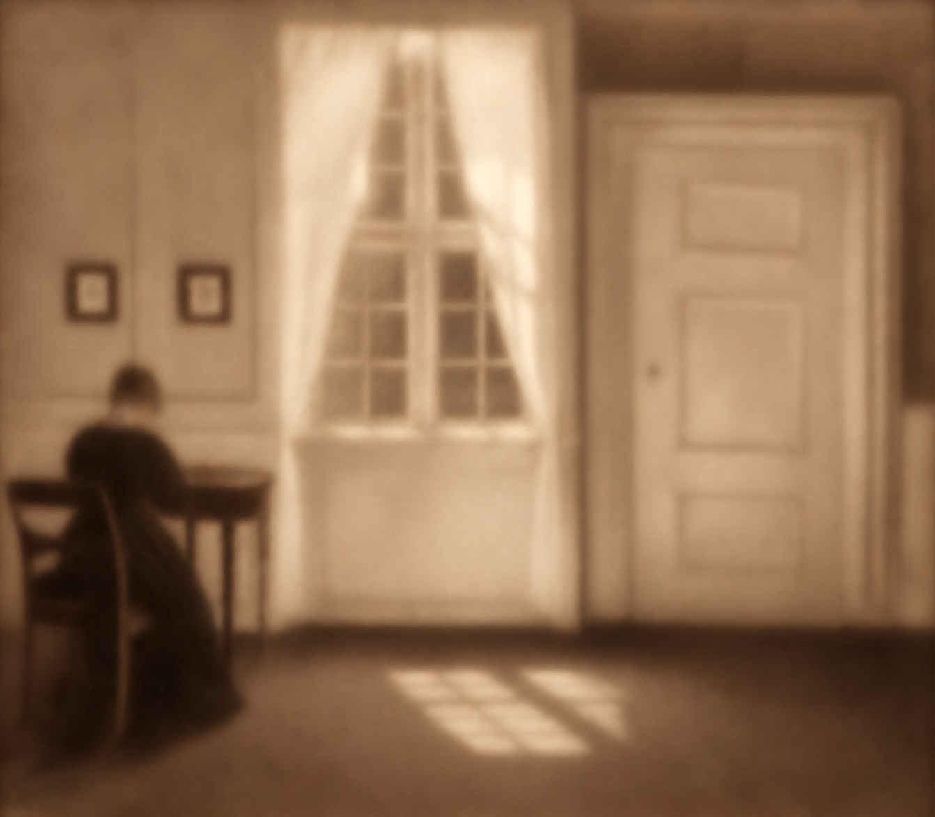 Vilhelm Hammershøi — Strandgade’de İç Mekân, Zeminde Güneş Işığı (1901)